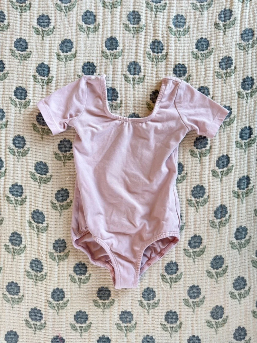 Light Pink Short Sleeve Dance Leotard for Ballet or Gymnastics